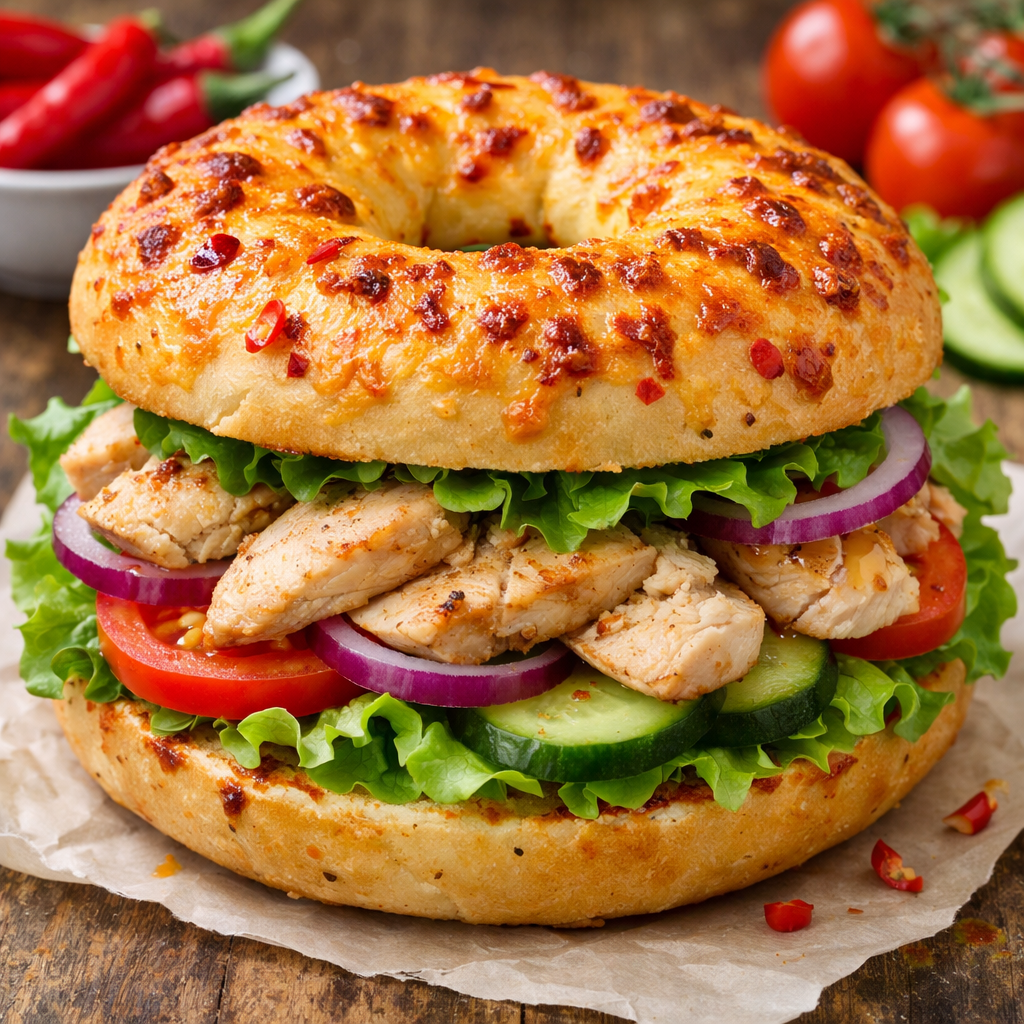 Sprød chili cheddar bagel - Varm og frisk takeaway